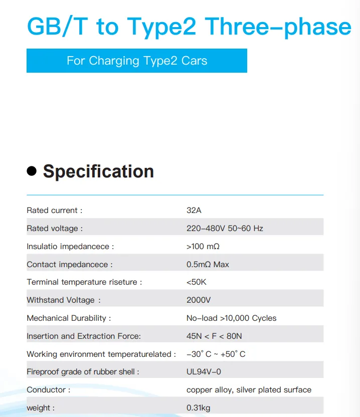 GB/T to Type 2 specification image