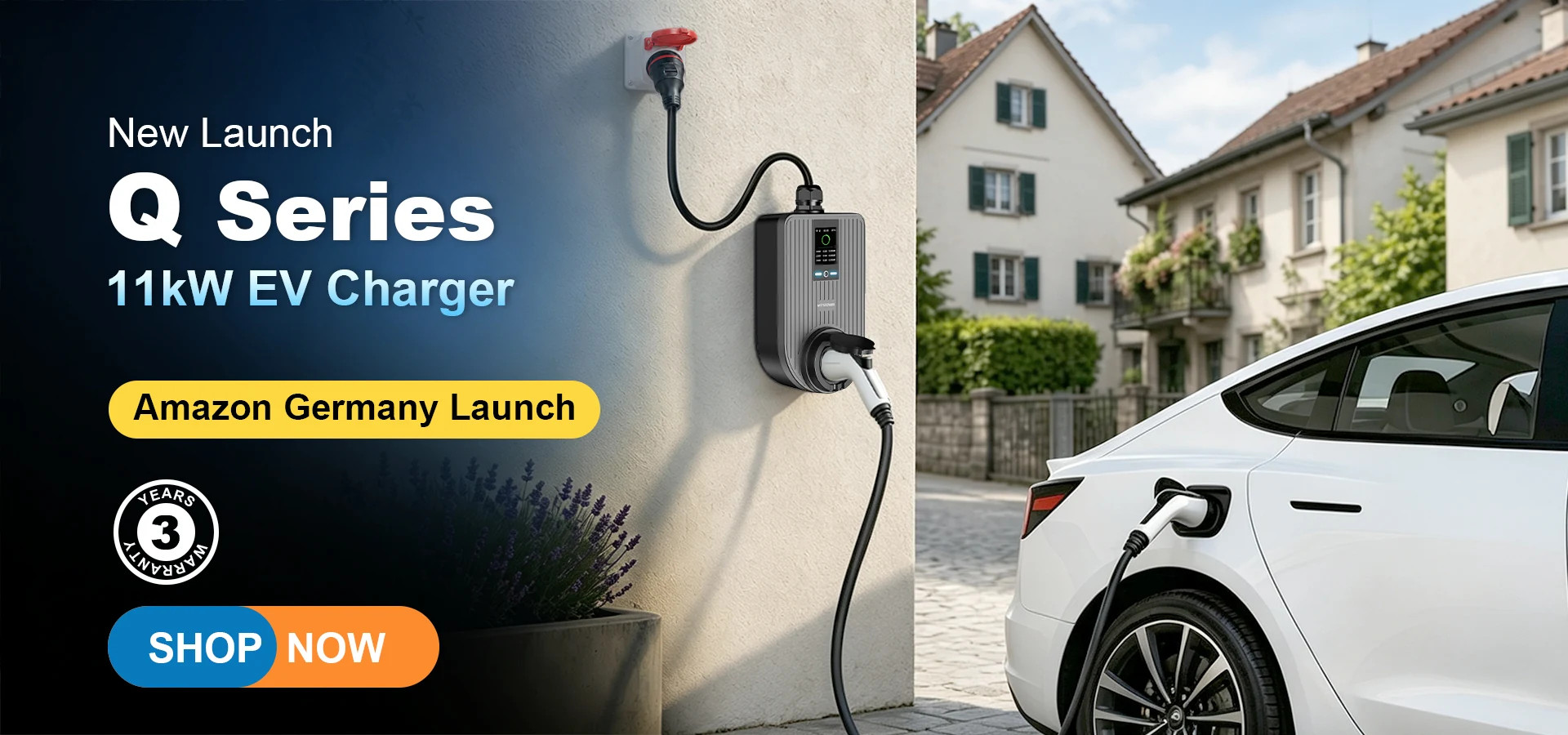 Q Series 11kW EV Charger Amazon Germany launch with 3-year warranty support